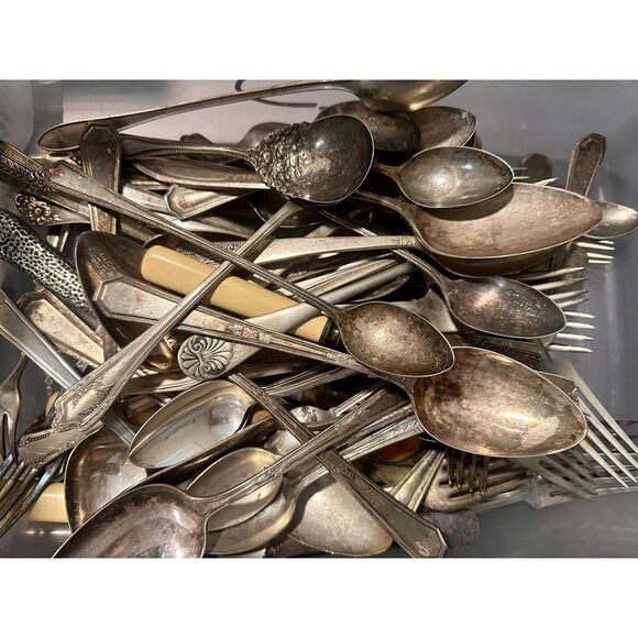 1 Lb Vintage Sterling Silver Plated Silverware Random Pick Approx 12 Pieces - Picture 4 of 4